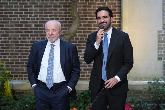 New York City Mayor Zohran Mamdani (R) stands alongside Brazilian President Luiz Inacio Lula da Silva during a meeting at the residence of Brazil’s ambassador to the United Nations in New York on September 21, 2026. (Photo by Adam Gray / POOL / AFP)