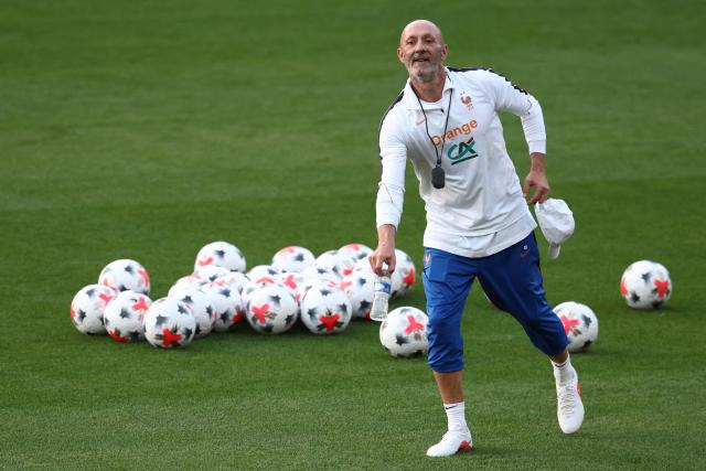 France's goalkeeping coach Fabien Barthez takes part in a training session four days ahead of France's UEFA Nations League football match against Turkey in Clairefontaine-en-Yvelines outside Paris on September 21, 2026. The gathering is the first of the French national team under its new coach Zinedine Zidane, appointed on July 28, 2026 on a four-year contract. The Nations League, which France won in 2021, will dominate Zidane's attention in the coming months before the draw for the Euro 2028 qualifying tournament takes place in early December. (Photo by FRANCK FIFE / AFP)