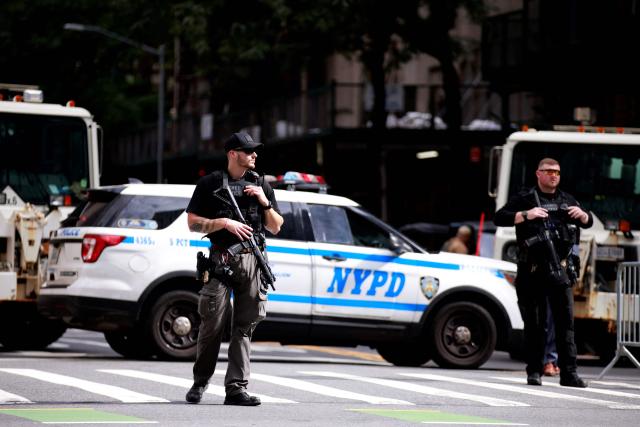 Law enforcement provides security around United Nations headquarters in New York on September 21, 2026, on the eve of the start of the UN General Assembly. (Photo by Leonardo MUNOZ / AFP)