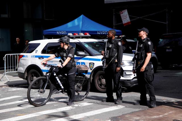 Law enforcement provides security around United Nations headquarters in New York on September 21, 2026, on the eve of the start of the UN General Assembly. (Photo by Leonardo MUNOZ / AFP)