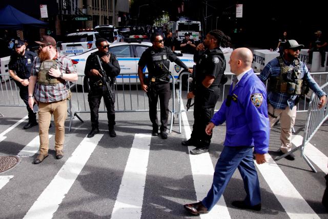 Law enforcement provides security around United Nations headquarters in New York on September 21, 2026, on the eve of the start of the UN General Assembly. (Photo by Leonardo MUNOZ / AFP)