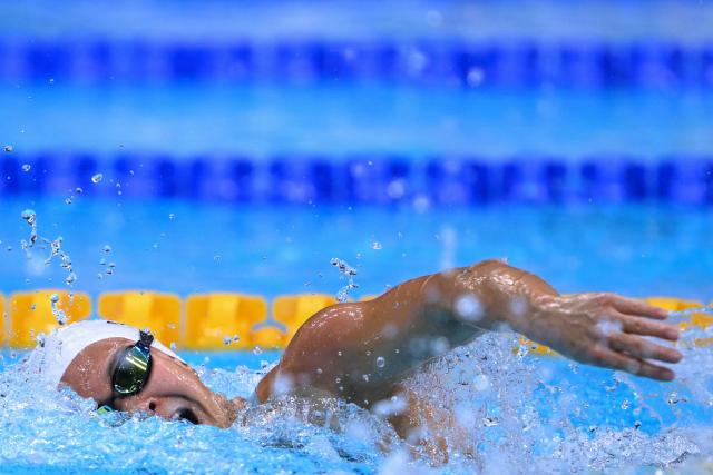 Philippines's Kayla Noelle Sanchez competes in a heat of the women's 100m freestyle swimming event during the 2026 Asian Games at the Tokyo Aquatics Centre in Tokyo on September 22, 2026. (Photo by Yuichi YAMAZAKI / AFP)
