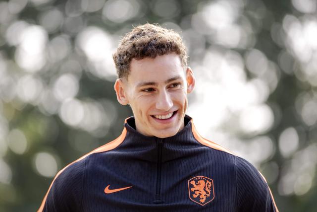 Netherlands' forward Ruben van Bommel speaks to the press during a training session as part of the team's preparations for upcoming UEFA Nations League football matches at the KNVB Campus in Zeist on September 22, 2026. (Photo by Robin van Lonkhuijsen / ANP / AFP) / Netherlands OUT