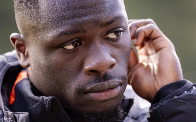 Netherlands' forward Brian Brobbey speaks to the press during a training session as part of the team's preparations for upcoming UEFA Nations League football matches at the KNVB Campus in Zeist on September 22, 2026. (Photo by Robin van Lonkhuijsen / ANP / AFP) / Netherlands OUT