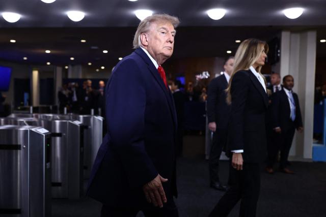 US President Donald Trump and US First Lady Melania Trump arrive during the 81st United Nations General Assembly at the United Nations Headquarters in New York, on September 22, 2026. (Photo by CHARLY TRIBALLEAU / AFP)