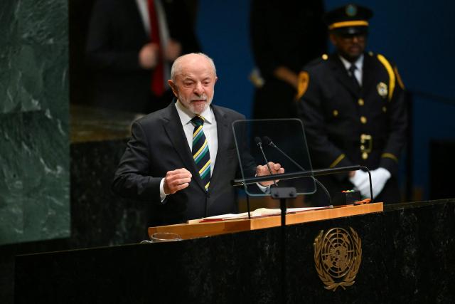 Brazil's President Luiz Inacio Lula da Silva speaks during the 81st United Nations General Assembly at the United Nations Headquarters in New York, on September 22, 2026. (Photo by ANGELA WEISS / AFP)