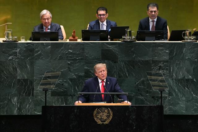 US President Donald Trump speaks during the 81st United Nations General Assembly at the United Nations Headquarters in New York, on September 22, 2026. (Photo by Brendan SMIALOWSKI / POOL / AFP)