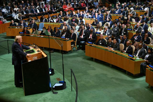US President Donald Trump addresses the 81st United Nations General Assembly at the United Nations Headquarters in New York, on September 22, 2026. (Photo by ANGELA WEISS / AFP)
