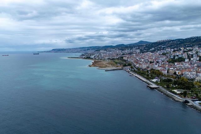 This aerial photograph shows the coast of the Black Sea seen from Trabzon's coast province of Trabzon on September 15, 2026. Attacks on commercial vessels have multiplied in recent months as the Russia-Ukraine war has spilled into the Black Sea, with Turkish ships increasingly in the firing line. (Photo by Yasin AKGUL / AFP)
