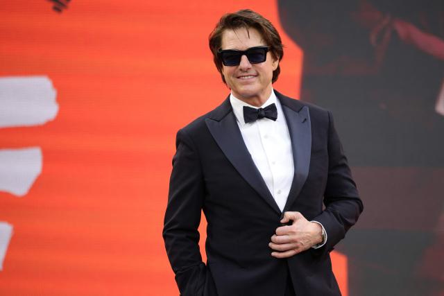 US actor Tom Cruise poses upon arrival for the global premiere of the film 'Digger' in Leicester Square in central London on September 22, 2026. (Photo by Henry NICHOLLS / AFP)