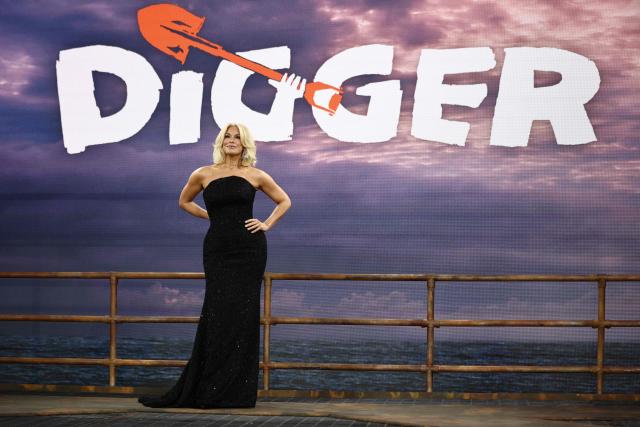 British actress Hannah Waddingham poses upon arrival for the global premiere of the film 'Digger' in Leicester Square in central London on September 22, 2026. (Photo by Henry NICHOLLS / AFP)