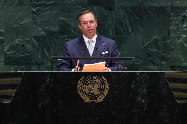 Grand Duke Guillaume V of Luxembourg speaks during the 81st United Nations General Assembly at the United Nations Headquarters in New York, on September 22, 2026. (Photo by TIMOTHY A. CLARY / AFP)