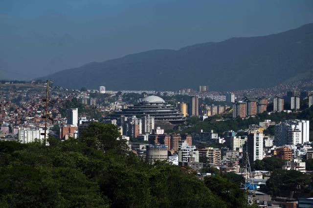 This view shows El Helicoide (C), a detention facility operated by the Bolivarian National Intelligence Service (SEBIN), in Caracas on September 22, 2026. (Photo by Federico PARRA / AFP)