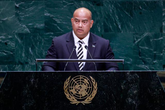 Nauru's President David Adeang speaks during the 81st United Nations General Assembly at the United Nations Headquarters in New York, on September 22, 2026. (Photo by Leonardo MUNOZ / AFP)