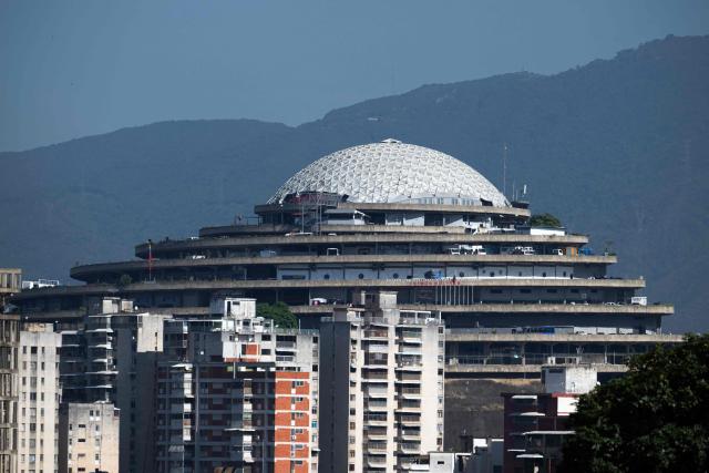 This view shows El Helicoide, a detention facility operated by the Bolivarian National Intelligence Service (SEBIN), in Caracas on September 22, 2026. (Photo by Federico PARRA / AFP)