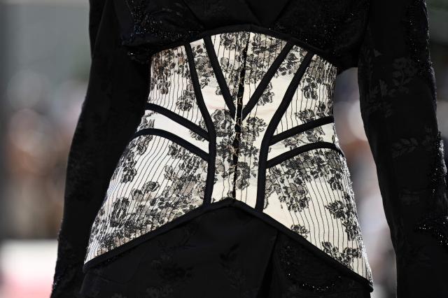 A model walks the runway during the Antonio Marras collection show as part of Women's Spring/Summer 2027 Milan's fashion week, on September 23, 2026. (Photo by Piero CRUCIATTI / AFP)