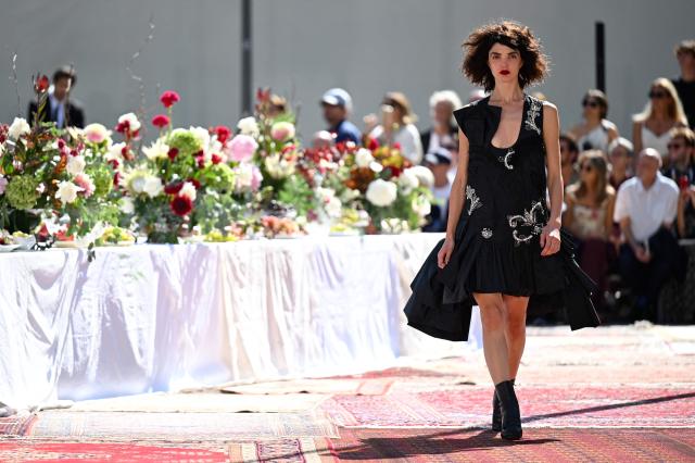 A model walks the runway during the Antonio Marras collection show as part of Women's Spring/Summer 2027 Milan's fashion week, on September 23, 2026. (Photo by Piero CRUCIATTI / AFP)