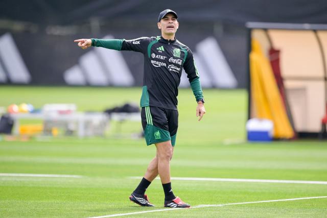 Mexico's national football team head coach Rafael Marquez gestures during a training session in Mexico City on September 23, 2026. Mexico will face Colombia and Peru in international friendly matches. (Photo by Alfredo ESTRELLA / AFP)