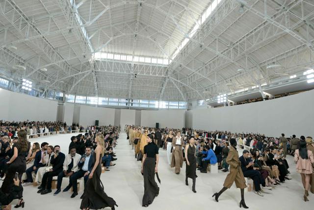 Models walk the runway during the Max Mara collection show as part of the Women's Spring/Summer 2027 Milan's fashion week, on September 24, 2026. (Photo by Stefano Rellandini / AFP)