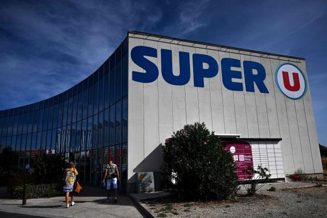 This photograph shows a Super U supermarket in Beziers, Southern France, taken on September 24, 2026. (Photo by Gabriel BOUYS / AFP)