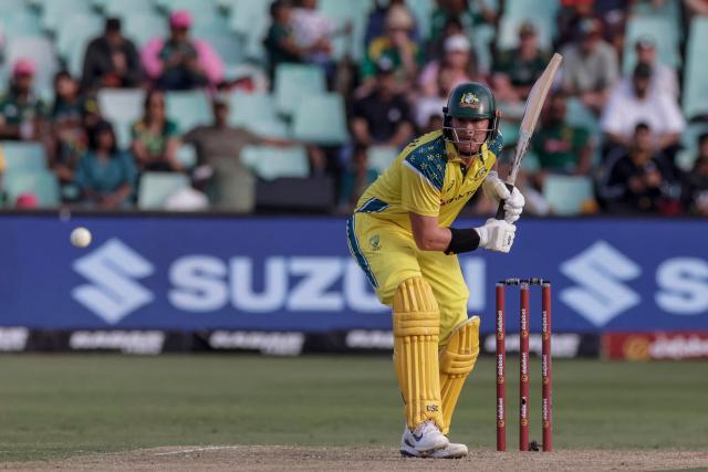 Australia's Matt Renshaw aims for the ball during the first one-day international (ODI) cricket match between South Arica and Australia at the Kingsmead stadium in Durban on September 24, 2026. (Photo by GIANLUIGI GUERCIA / AFP)