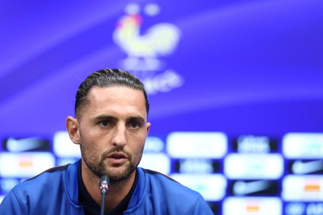 France's midfielder Adrien Rabiot gives a press conference in Kocaeli stadium in Izmit, Turkey, on September 24, 2026, on the eve of the UEFA Nations League football match between Turkey and France, Zinedine Zidane's first official match in charge of the French national team. (Photo by FRANCK FIFE / AFP)