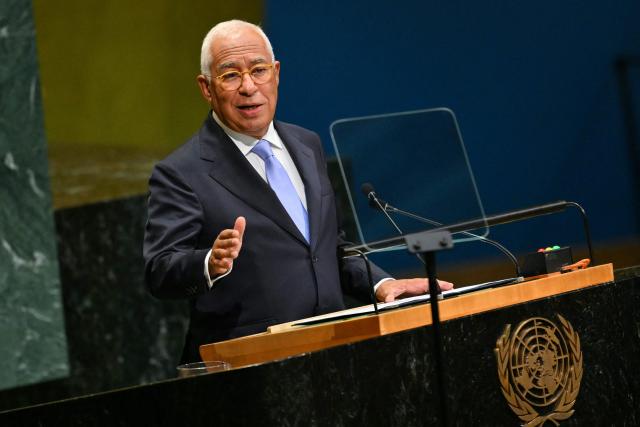 European Council President Antonio Costa speaks during the 81st United Nations General Assembly at the United Nations Headquarters in New York, on September 24, 2026. (Photo by ANGELA WEISS / AFP)