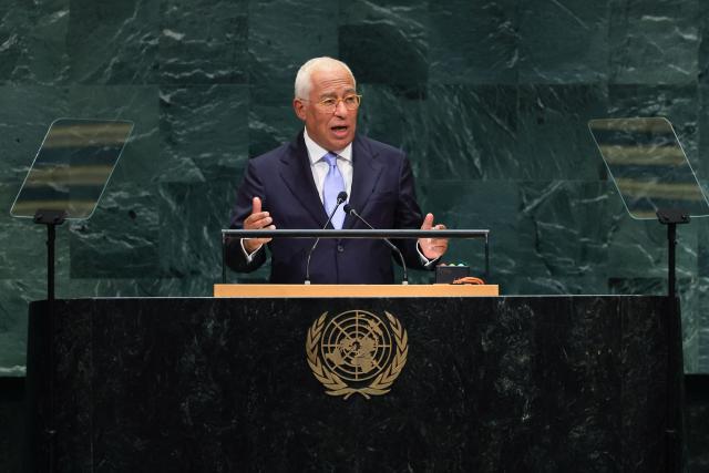 European Council President Antonio Costa speaks during the 81st United Nations General Assembly at the United Nations Headquarters in New York, on September 24, 2026. (Photo by TIMOTHY A. CLARY / AFP)