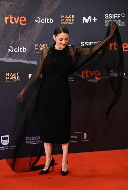 French actress Marion Cotillard poses on the red carpet to promote the film "Milo" (or "7h40 ce matin-la) during the 74th San Sebastian International Film Festival in the northern Spanish Basque city of San Sebastian on September 24, 2026. (Photo by ANDER GILLENEA / AFP)