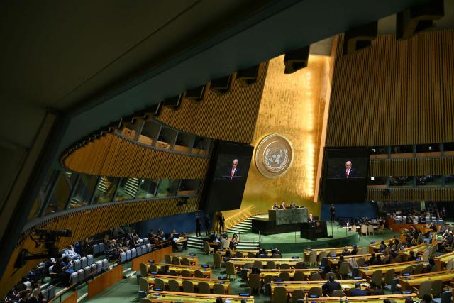 Israel's Prime Minister Benjamin Netanyahu speaks during the 81st United Nations General Assembly at the United Nations Headquarters in New York, on September 24, 2026. (Photo by ANGELA WEISS / AFP)
