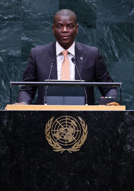 South Africa’s Minister for International Relations and Cooperation Ronald Lamola speaks during the 81st United Nations General Assembly at UN headquarters in New York on September 24, 2026. (Photo by Leonardo MUNOZ / AFP)