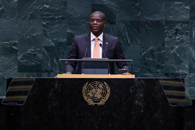 South Africa’s Minister for International Relations and Cooperation Ronald Lamola speaks during the 81st United Nations General Assembly at UN headquarters in New York on September 24, 2026. (Photo by Leonardo MUNOZ / AFP)