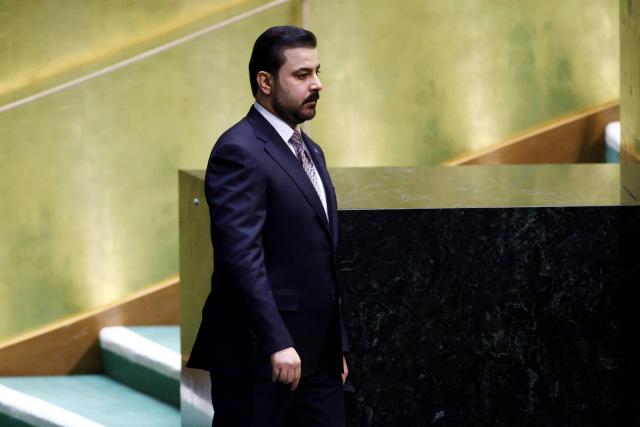 Iraq's Prime Minister Ali al-Zaidi arrives to speak during the 81st United Nations General Assembly at UN headquarters in New York on September 25, 2026. (Photo by Leonardo MUNOZ / AFP)