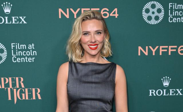 US actress Scarlett Johansson attends the premiere of "Paper Tiger" during opening night of the 64th New York Film Festival in New York on September 25, 2026. (Photo by ANGELA WEISS / AFP)