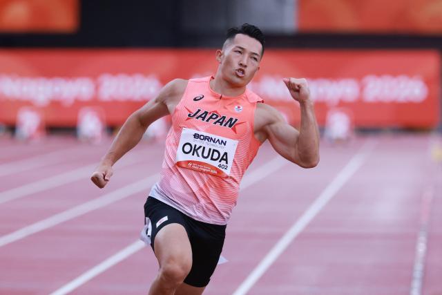 Japan's Keisuke Okuda competes in a heat of the men's 100m decathlon during the 2026 Asian Games at Nagoya City Mizuho Park Athletic Stadium in Nagoya, Aichi Prefecture on September 26, 2026. (Photo by DAVID GRAY / AFP)