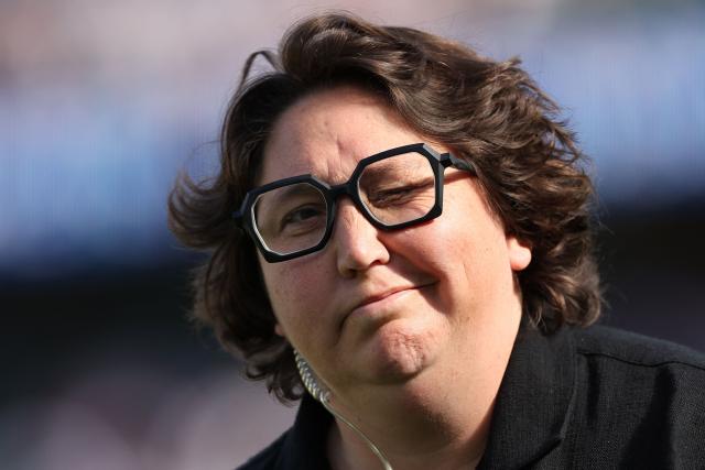 New Zealand's head coach Whitney Hansen gestures ahead of the Women's WXV Global Series international rugby union match between England and New Zealand at the Allianz Stadium, Twickenham, south-west London, on September 26, 2026. (Photo by Adrian Dennis / AFP)