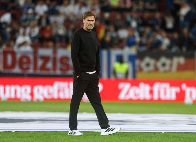 Juergen Klopp Germany's head coach walks on the pitch ahead the UEFA Nations League Group A2 between Germany and Greece in Augsburg, southern Germany on September 27, 2026. (Photo by Michaela STACHE / AFP)