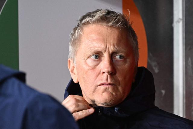 Republic of Ireland coach Heimir Hallgrímsson looks on before the UEFA Nations League Group B3 football match between Israel and the Republic of Ireland at Nagyerdei Stadium in Debrecen, Hungary, on September 27, 2026. (Photo by Attila KISBENEDEK / AFP)