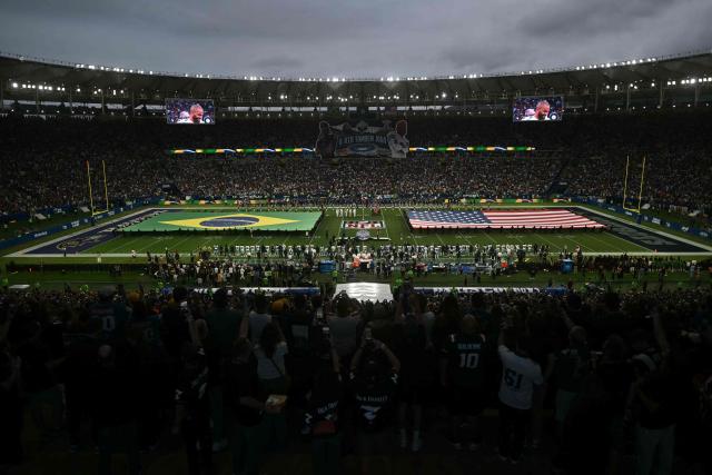 General view ahead of the NFL match between the Dallas Cowboys and the Baltimore Ravens at the Maracana Stadium in Rio de Janeiro, Brazil, on September 27, 2026. (Photo by MAURO PIMENTEL / AFP)