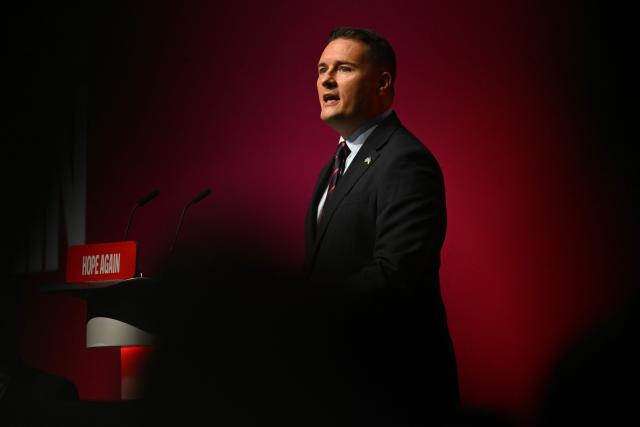 Britain's Defence Secretary Wes Streeting delivers a speech on the second day of the annual Labour Party conference in Liverpool, north-west England, on September 28, 2026. (Photo by Oli SCARFF / AFP)