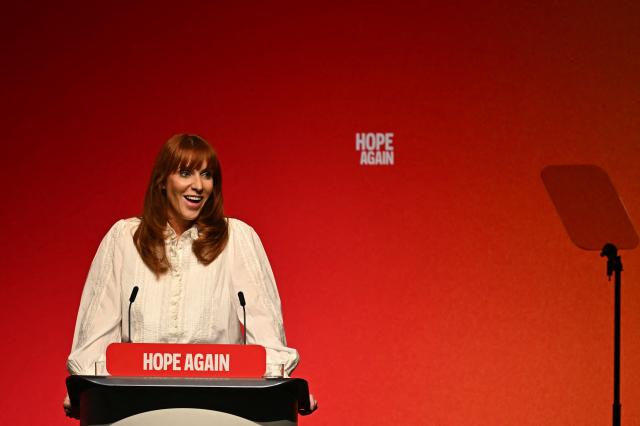 Britain's Housing Secretary Angela Rayner delivers a speech on the third day of the annual Labour Party conference in Liverpool, north-west England, on September 29, 2026. (Photo by Paul ELLIS / AFP)
