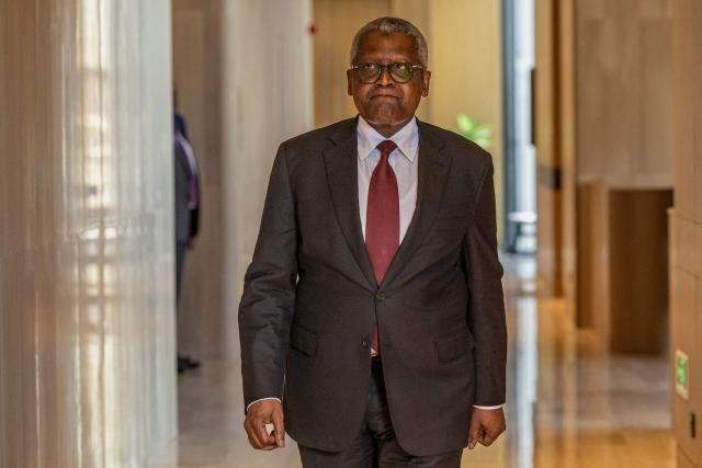 Aliko Dangote, the President and Chief Executive Officer of the Dangote Group, arrives for an interview with AFP in Nairobi on September 29, 2026. Nigerian oil tycoon Aliko Dangote told AFP on September 29 that Africa would largely supply its own refined fuel needs by 2030 as he prepared to launch a $16 billion refinery on the Kenyan coast. (Photo by SIMON MAINA / AFP)