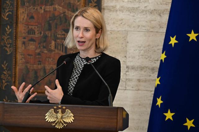EU High Representative and Vice-President for Foreign Affairs and Security Policy Kaja Kallas speaks during a news conference with the Syrian foreign minister in Damascus on September 29, 2026. Kallas said on September 29 in Damascus that the European Union wanted to "upgrade" its partnership with Syria and help boost its recovery but called for further domestic reform. (Photo by LOUAI BESHARA / AFP)