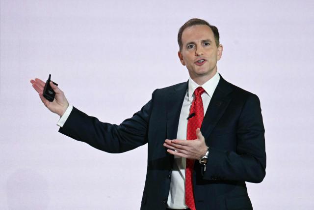 Joe Gebbia, chief design officer at the National Design Studio, speaks during an event to unveil the new America.gov website, at the Andrew W. Mellon Auditorium in Washington, DC, on September 29, 2026. (Photo by Jim WATSON / AFP)