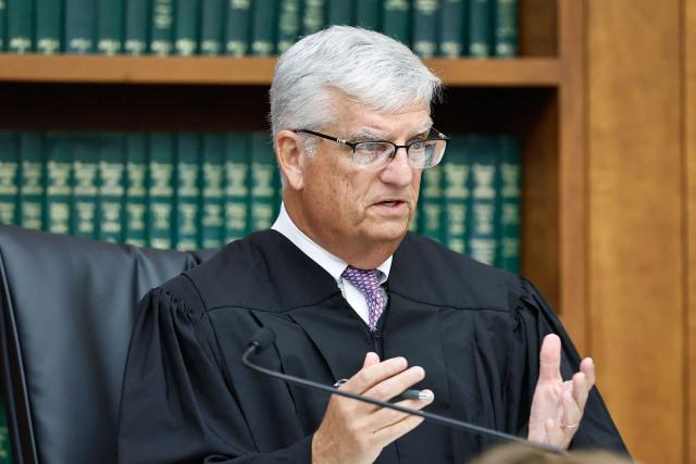 Judge William Sullivan speaks during a status hearing for Lindsay Clancy at the Plymouth County Superior Court in Plymouth, Massachusetts on September 29, 2026. Lindsay Clancy is appearing in court for the first time since the judge declared a mistrial on September 4, after a jury was unable to reach a unanimous verdict in the high-profile case of Clancy, an American woman who killed her three young children. (Photo by Greg Derr / POOL / AFP)