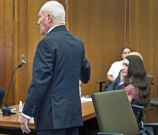 Kevin Reddington (L), attorney for Lindsay Clancy, speaks alongside Clancy (R) during a status hearing at the Plymouth County Superior Court in Plymouth, Massachusetts on September 29, 2026. Lindsay Clancy is appearing in court for the first time since the judge declared a mistrial on September 4, after a jury was unable to reach a unanimous verdict in the high-profile case of Clancy, an American woman who killed her three young children. (Photo by Greg Derr / POOL / AFP)