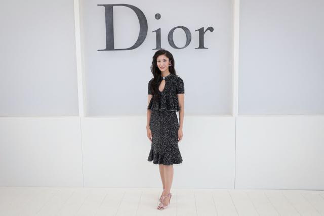 South Korean and US singer Kim Eun-Jae aka Ejae poses for a photocall ahead of the Christian Dior Women's Spring/Summer 2027 collection fashion show as part of the Paris Fashion Week, in Paris on September 29, 2026. (Photo by Xavier GALIANA / AFP)