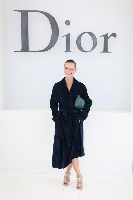 German social media personality Melanie Kieback - Vanelli Melli poses for a photocall ahead of the Christian Dior Women's Spring/Summer 2027 collection fashion show as part of the Paris Fashion Week, in Paris on September 29, 2026. (Photo by Xavier GALIANA / AFP)