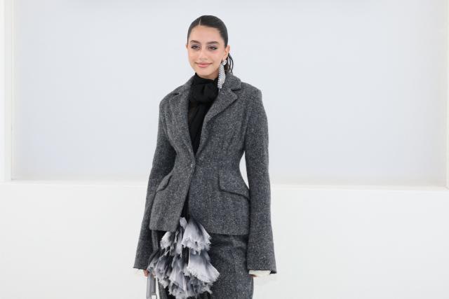 Egyptian actress and singer Yasmina El Abd poses for a photocall ahead of the Christian Dior Women's Spring/Summer 2027 collection fashion show as part of the Paris Fashion Week, in Paris on September 29, 2026. (Photo by Xavier GALIANA / AFP)