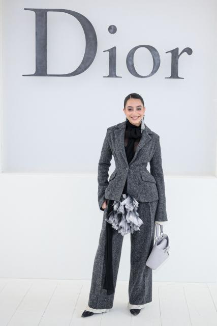 Egyptian actress and singer Yasmina El Abd poses for a photocall ahead of the Christian Dior Women's Spring/Summer 2027 collection fashion show as part of the Paris Fashion Week, in Paris on September 29, 2026. (Photo by Xavier GALIANA / AFP)